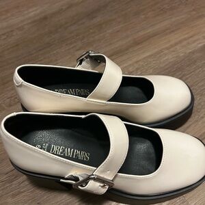 Dream Pairs Women's Cream Platform Mary Janes